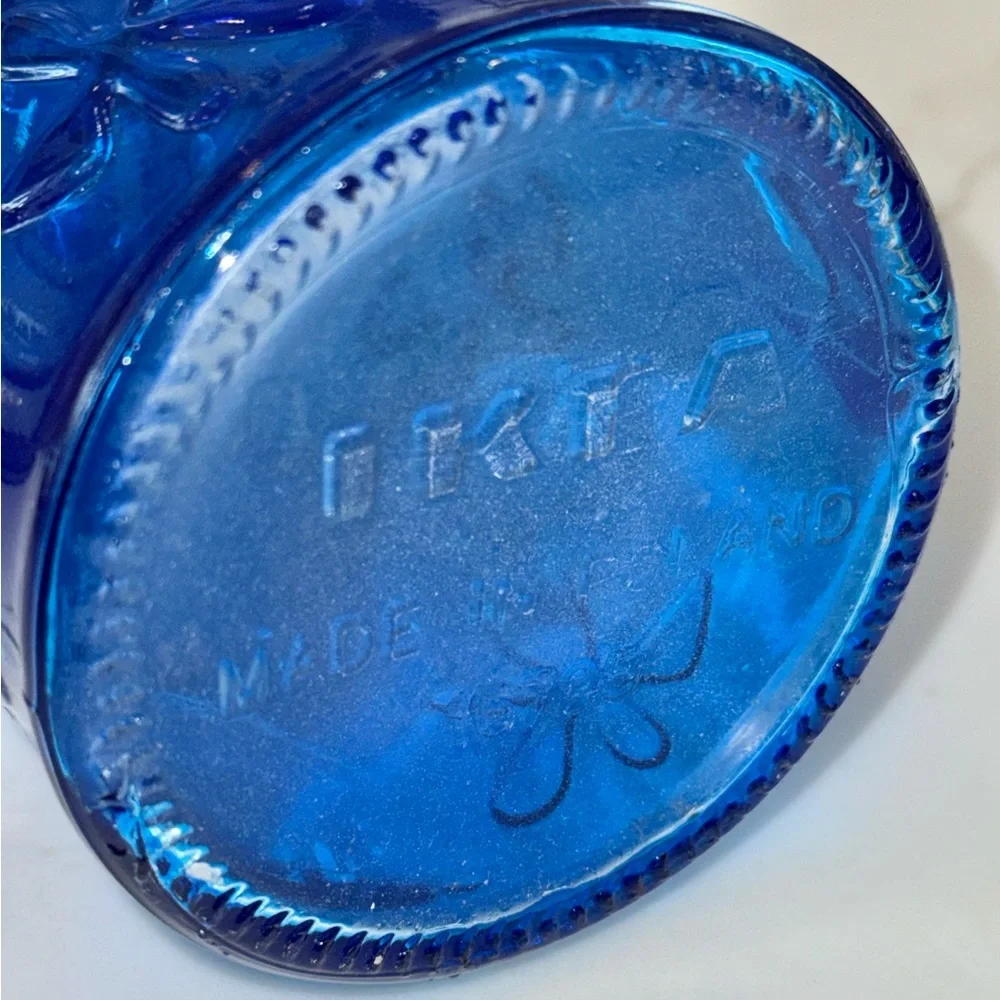 Vintage IKEA Cobalt Blue Glass Bottle 30 cm